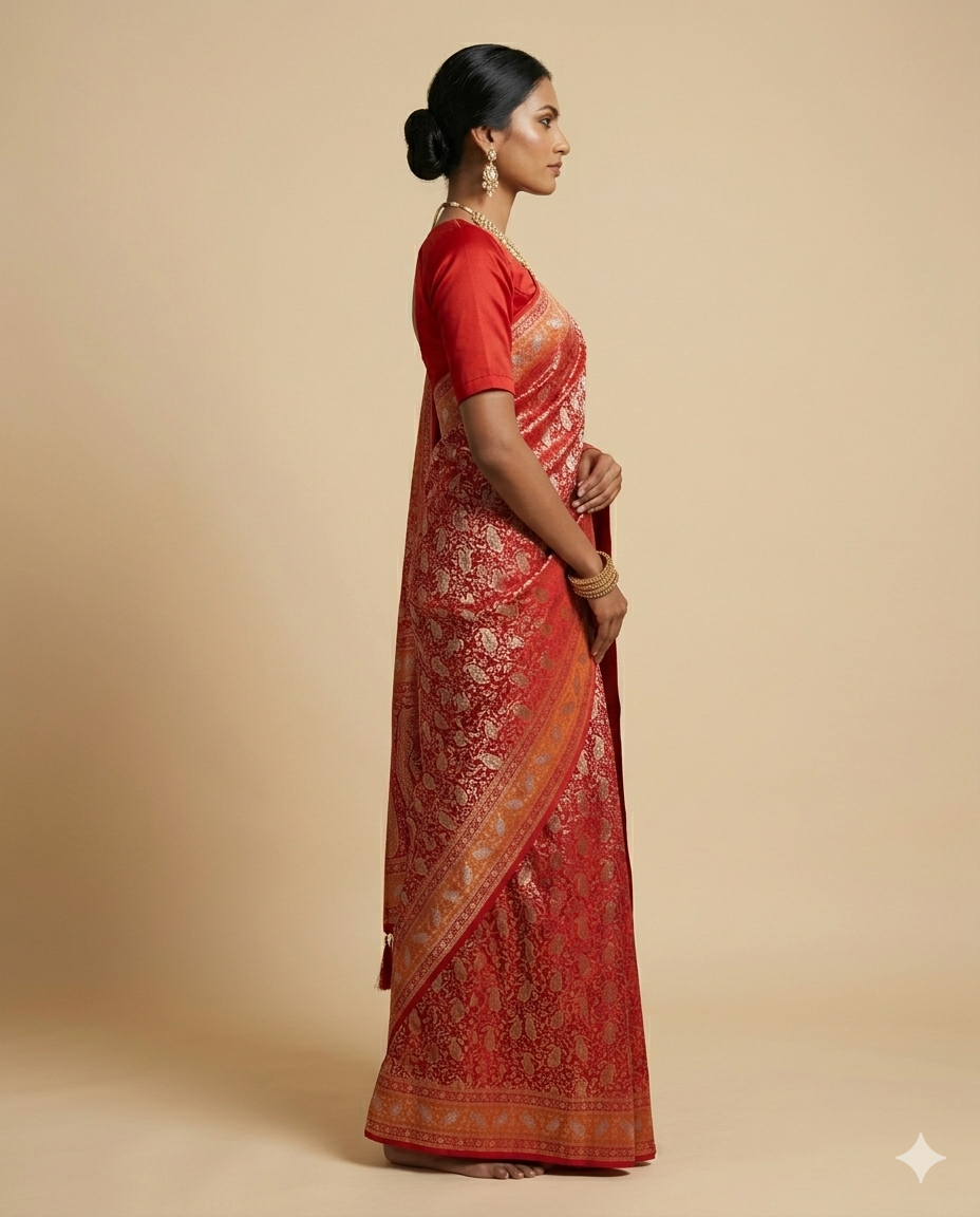 Classic Red Viraasat Banarasi Saree