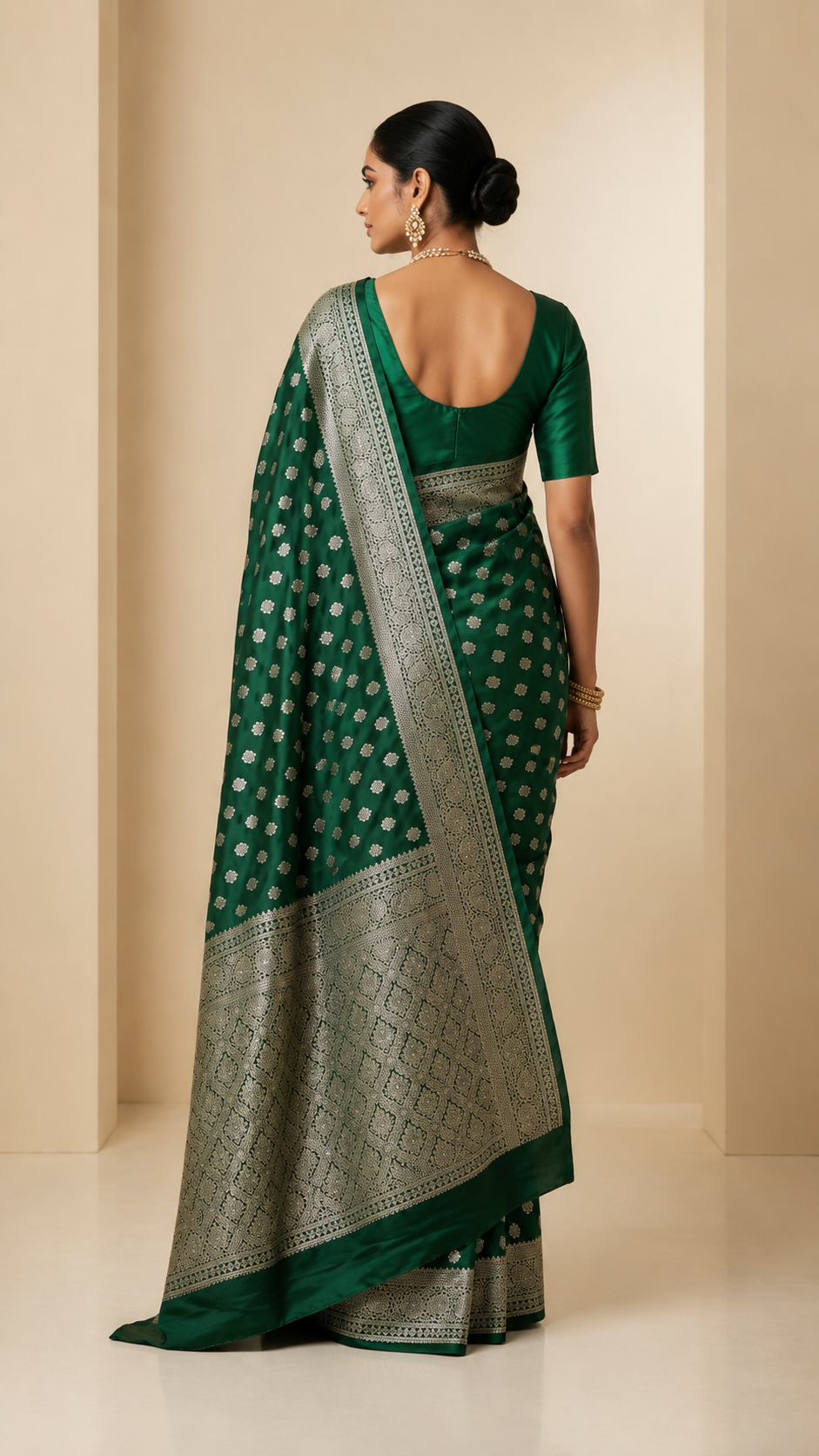 Emerald Silver Heritage Banarasi Saree