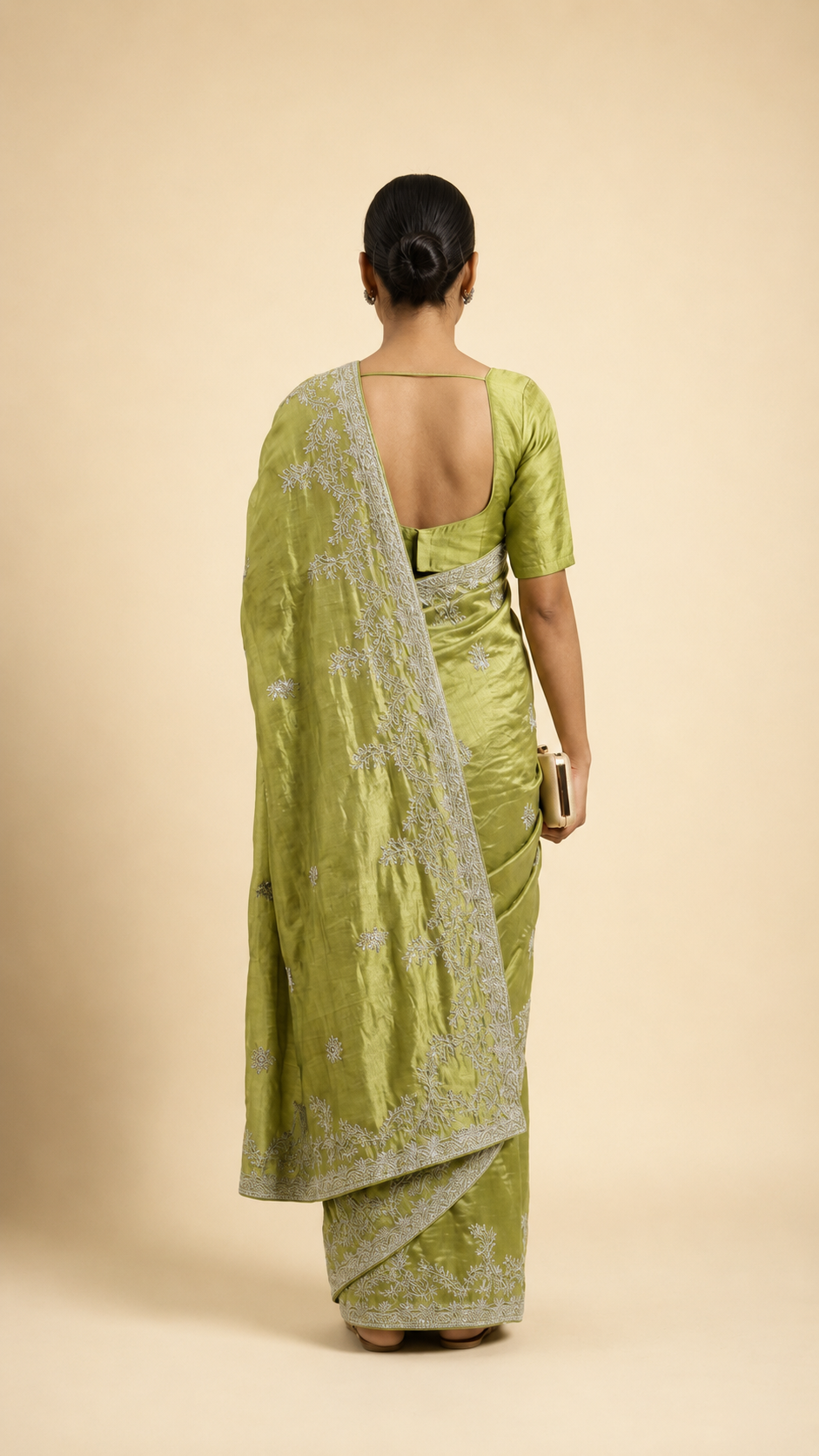 Pista Green Regal Crepe Silk Saree